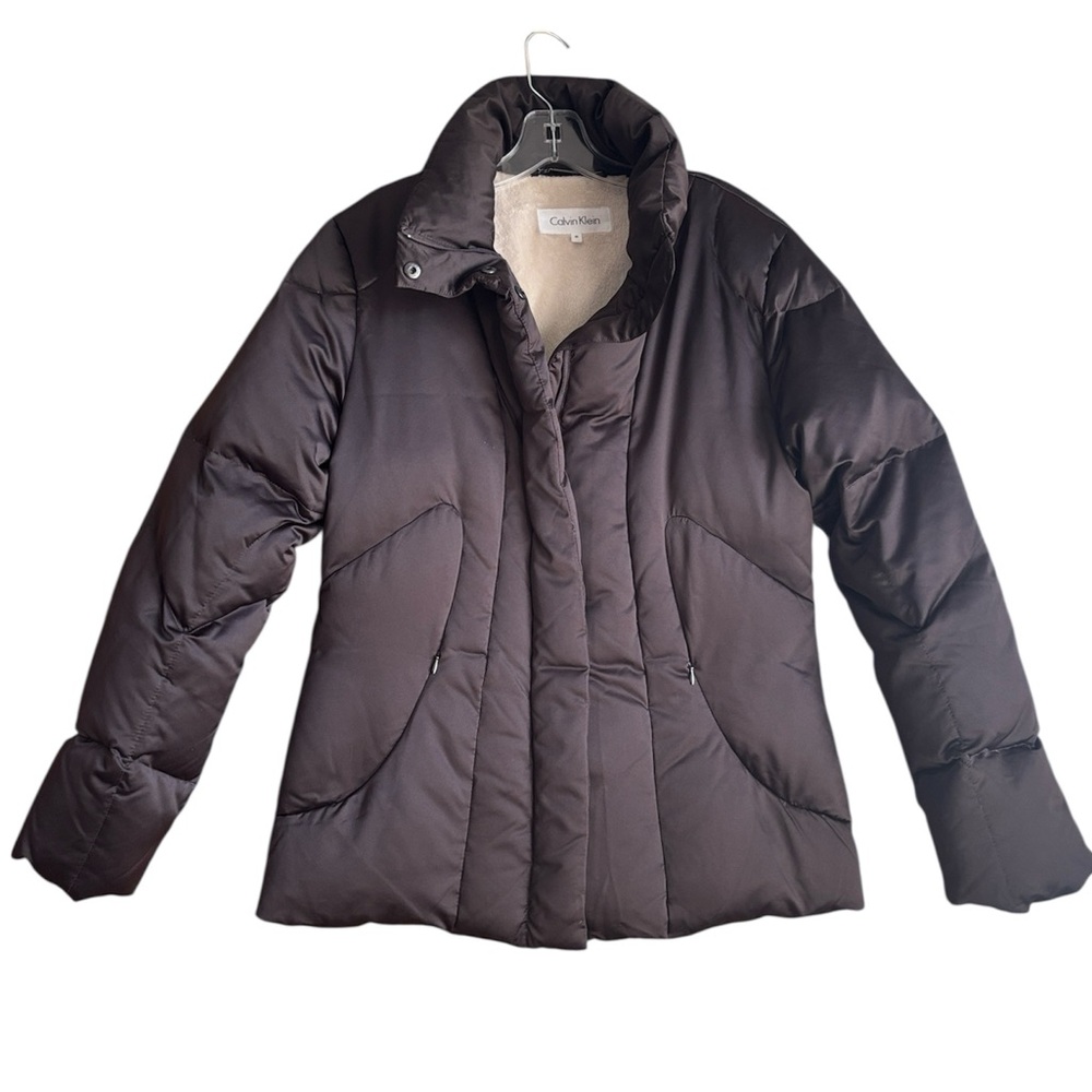 Calvin Klein Women's Black Quilted Duck Down Puffer Coat‎ Size M